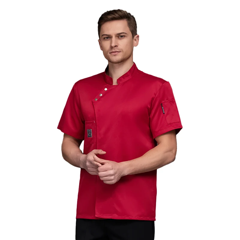 Hotel Cooking Uniform Dining Room chef Cook Shirt Shop Bakery Working Clothe Summer Catering Overalls Men's Kitchen Wear