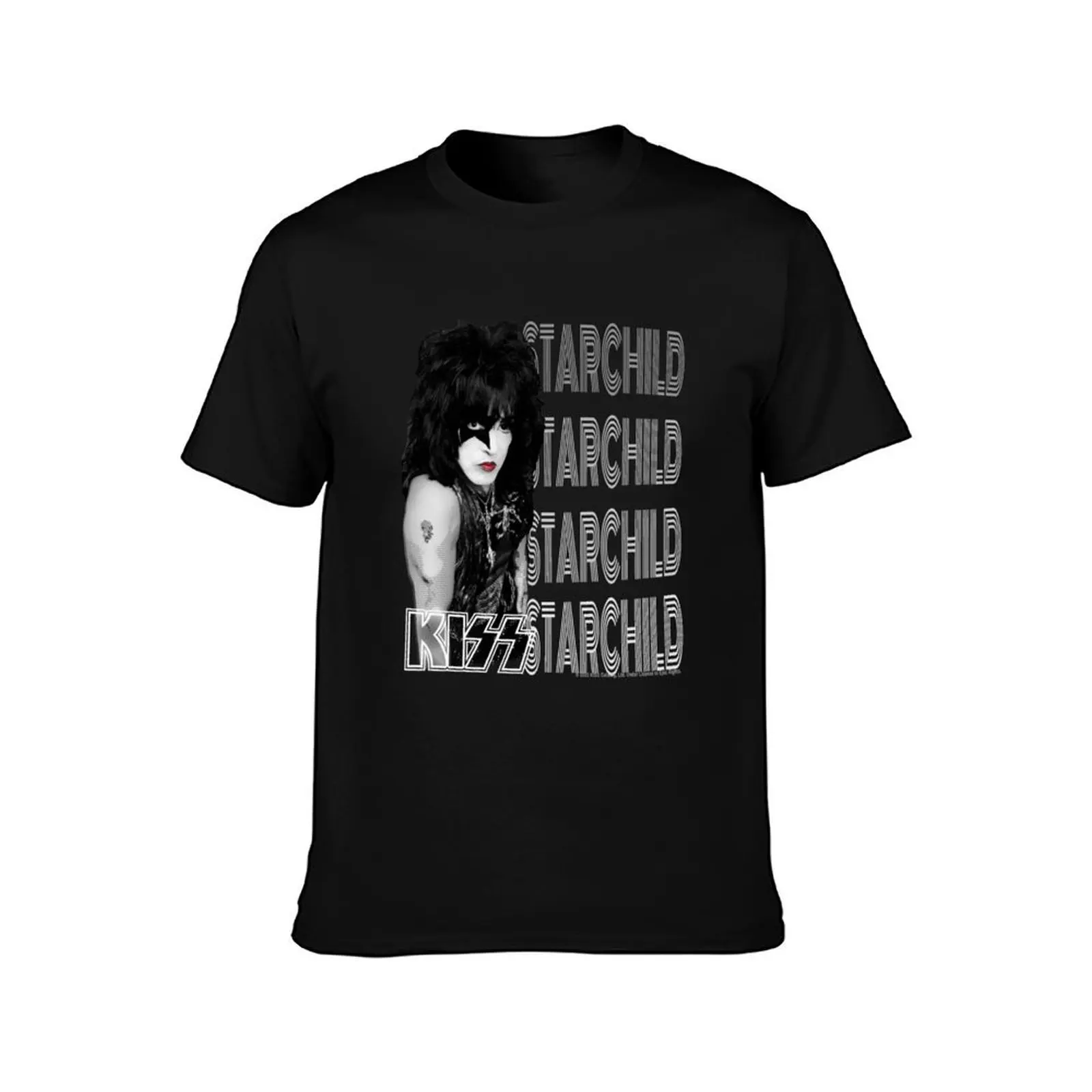 KISS Starchild KISS Army V2 T-Shirt Basic Plain Short Sleeve Crew Neck Tee T-Shirt