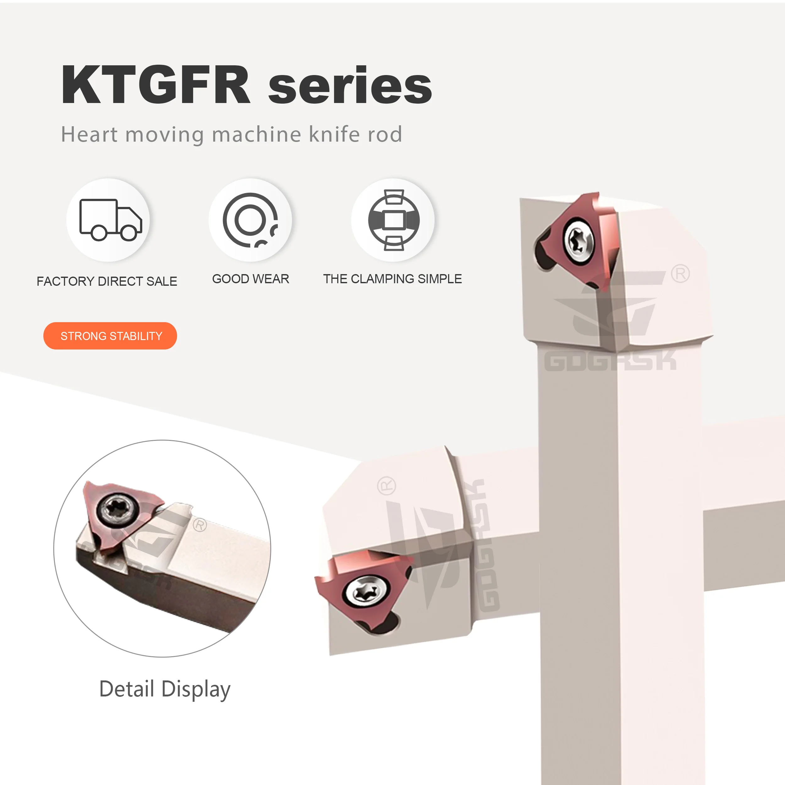 

KTGFR Series Heart Moving Machine Knife Rod KTGFR1010/1212/1616/2020JX16-F Card Spring Groove Vertical Shallow Groove Cutter Bar