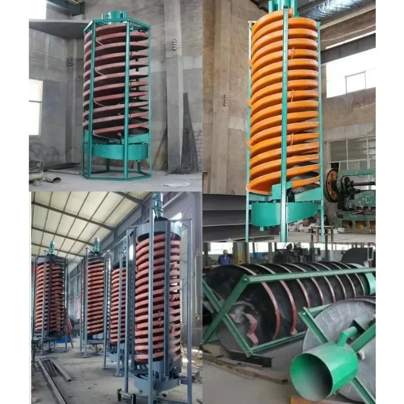 Gold Gravity Concentration Spiral Chute Coal Wash Plant Fiber Glass Mining Separator Whole Sale Price Processing Equipment