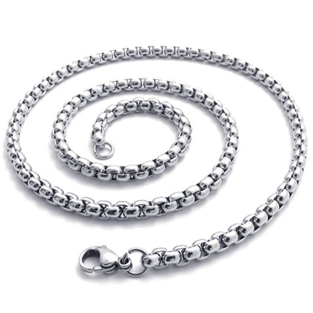 Wholesale 10 Pcs Unisex 3.5mm Solid 316L Stainless Steel Square Frames Chain Necklace