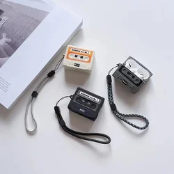 Cartoon Classic Music Tape Style Design for Airpods Pro 2nd Gen Wireless Bluetooth Protective Case with Lanyard For airpods Pro2
