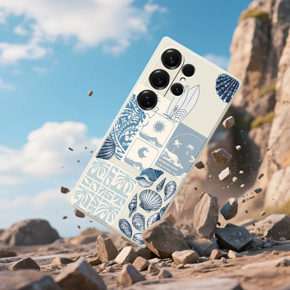 Capa de telefone móvel estilo praia para samsung galaxy a56 a32 a23 a22 5g a32 a23 4g a55 a54 a53 a52 a51 a35 a34 a31 a25 capa macia