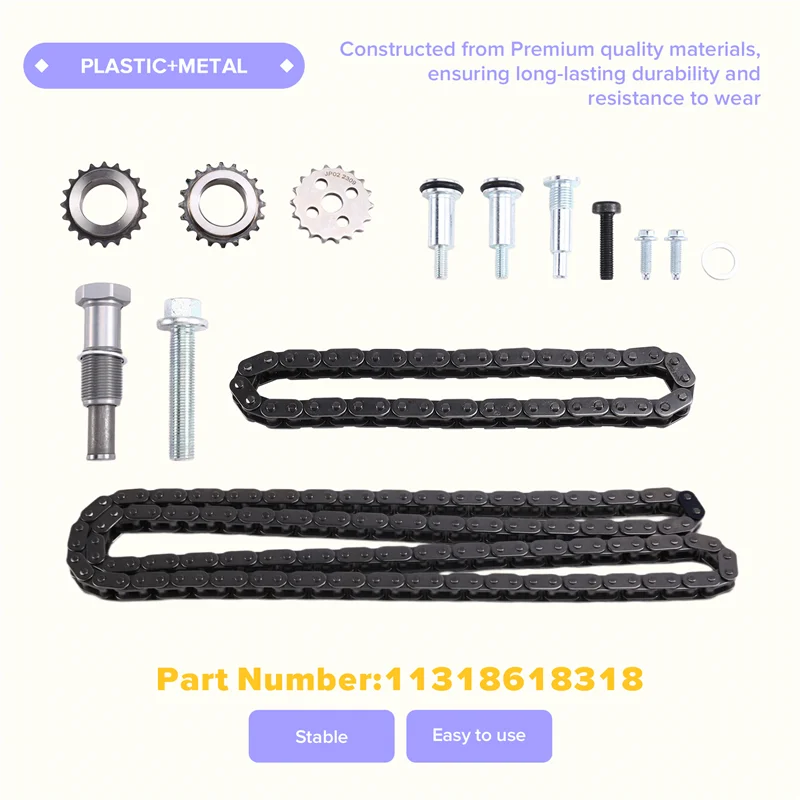 ชุดโซ่ไทม์มิ่งระบบเครื่องยนต์รถยนต์ 11318618318 สำหรับ BMW สำหรับ Mini R55 R56 R57 R58 R59 R60 R61 1.4 1.6 N12 N16 N18 อะไหล่รถยนต์