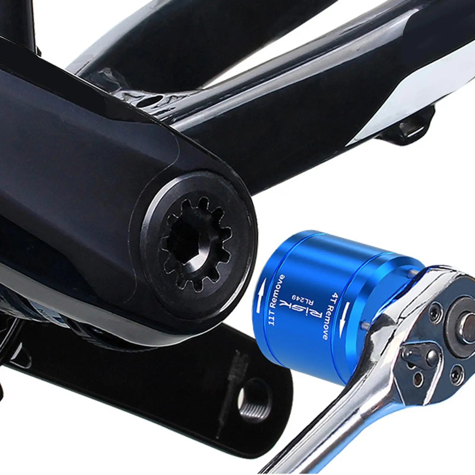 

2 in 1 Bike Crank Cover Removal Tool,Installation,Riding Aluminum Alloy,Extractor Bicycle Crankset Cap Remover for Dub M9100