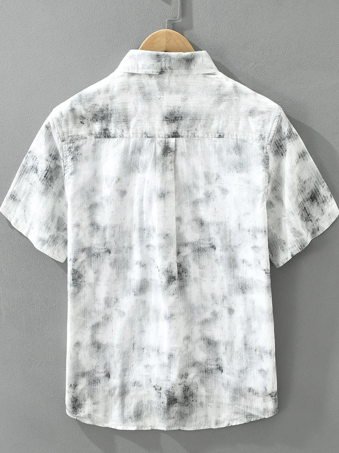 Casual Tie-Dye Short Sleeve Men's Shirt Thin Summer Vintage Design Street Style Loose Fit Printed Cotton Blend Casual Wear