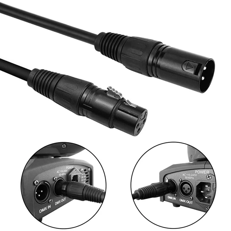 3.2Ft / 1M DMX Cable, 8PCS 3 Pin DMX Cables DMX Wires, DMX512 XLR Male To Female Stage Light Signal Cable