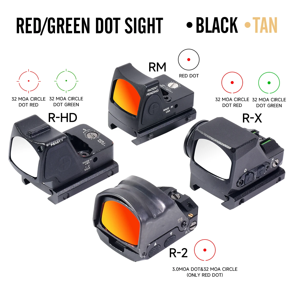 

HOT Red Dot Sight Series Reflex Optic Sight Pistol Airsoft Rifle Scope Mini Hunting Optical Collimator Fit 20mm Rail Gl*ck