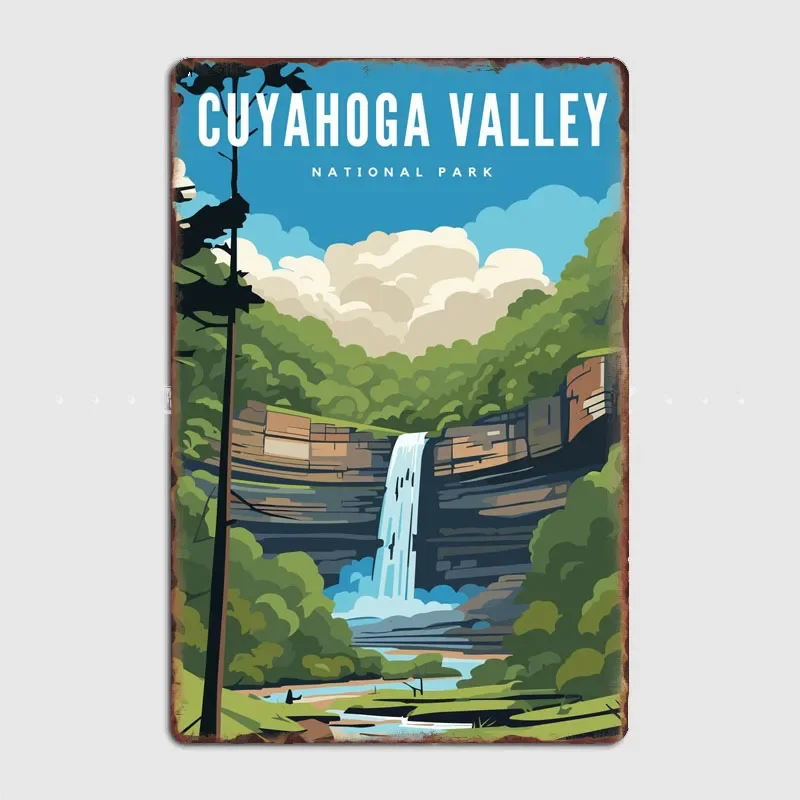 Cuyahoga Valley Ntl Park Landscape Travel Scenic Spot Retro Poster Metal Sign Garage Room Wall Decor Custom Tin Home Decor