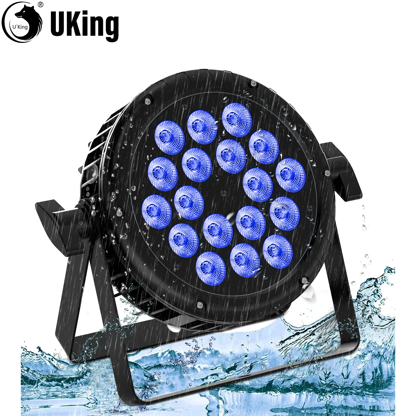 uking led par luzes ip65 a prova dip65 agua luz de palco 18x10w rgbw 4in1 uplighting controle dmx lavagem lightor para clube ao ar livre ktv mostrar 01