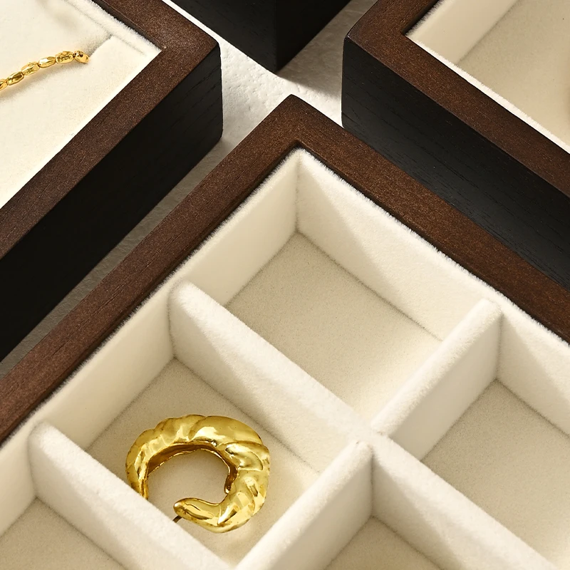 Oirlv Wooden Jewelry Storage Box Multi-layer Jewelry Organizer Box Ring Necklace Earring Bracelet Multifunctional Jewelry Box