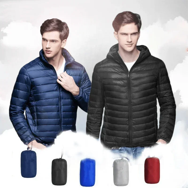 2024 outono inverno pato branco para baixo jaqueta masculina de pouco peso quente à prova dwaterproof água casual ao ar livre portátil masculino puffer casacos