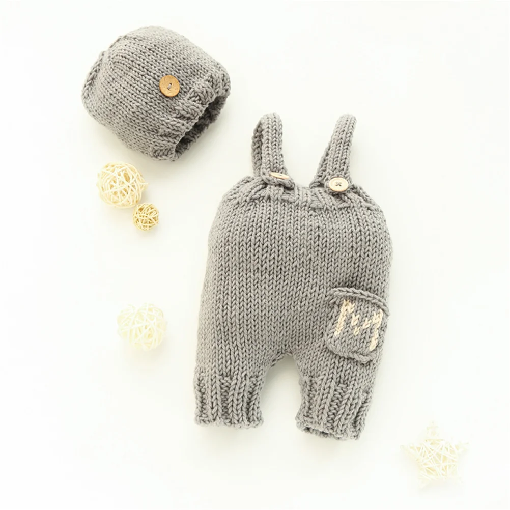 

1Set Newborn Suspender and Hat Outfit Baby Costume Kit Kids Photography Props Adorable Baby Photo Clothes for Holiday Family