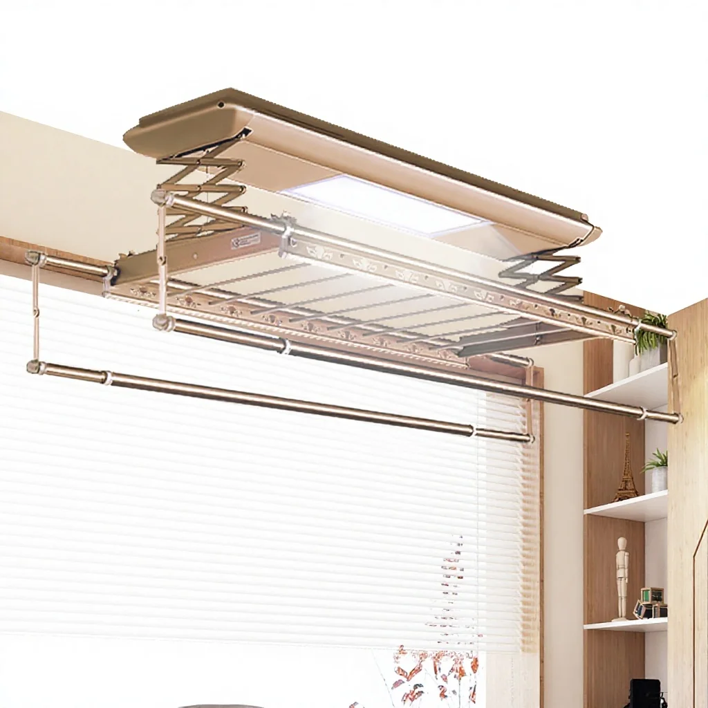 Fashion Electric Drying Rack: Aluminum All-Weather Hanger, For Covered Outdoor & Bathroom Use, Modern Home Design