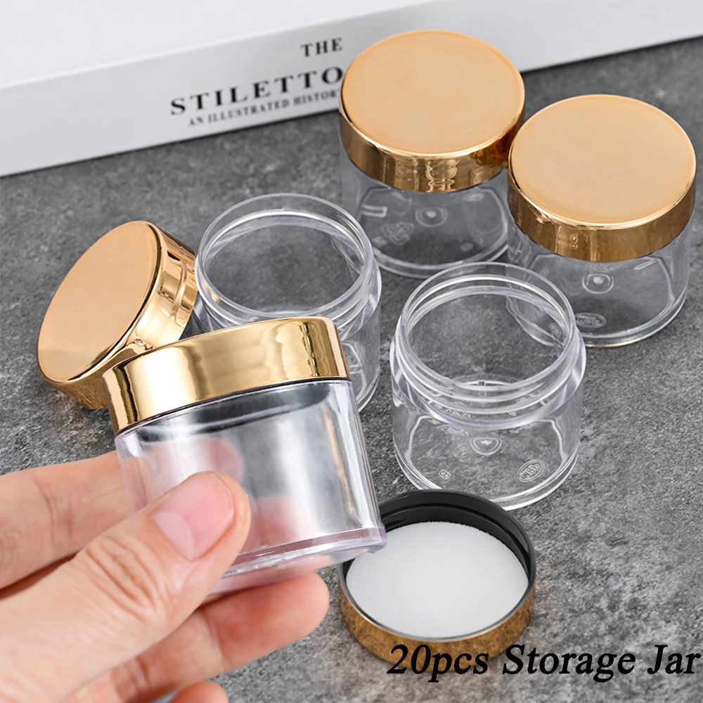 Frasco de plástico con tapa marrón para almacenamiento de 20 piezas, botellas rellenables pequeñas y vacías para cosméticos, sombra de ojos, maquillaje, contenedor portátil, 30ml