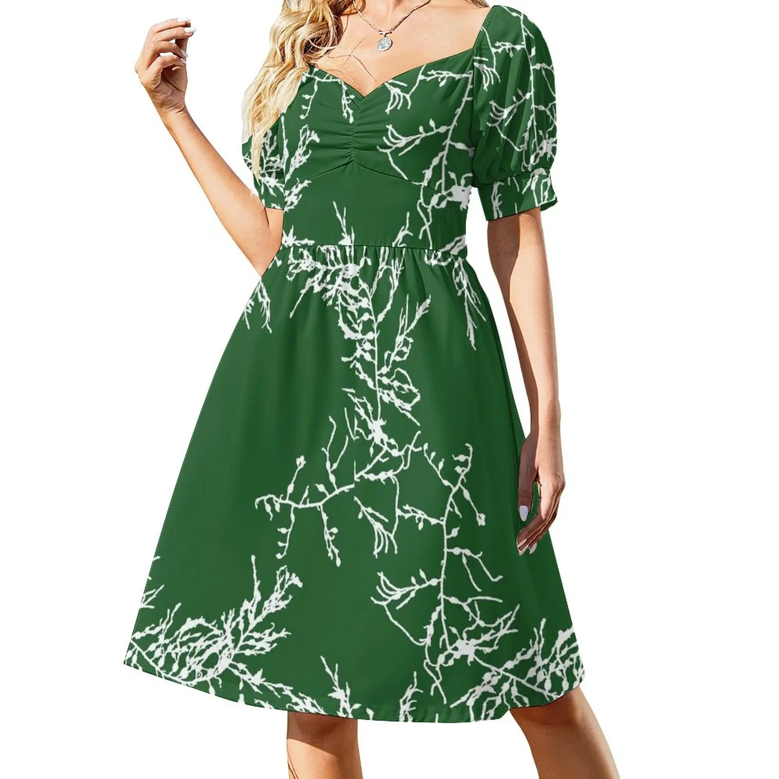 

Green Seaweed Sleeveless Dress Women's skirt Summer women's clothing
