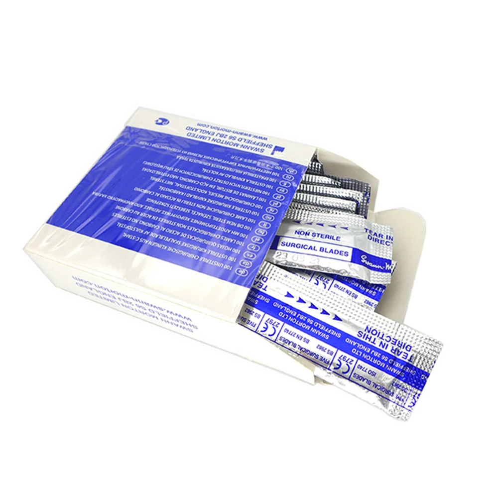 Imagem -05 - Swann Morton Lâmina Cirúrgica Aço Carbono Usado para a Cor do Carro Mudar Filme Pano de Corte Faça Você Mesmo Repair Knife Kit 18 23 26 10 Pcs