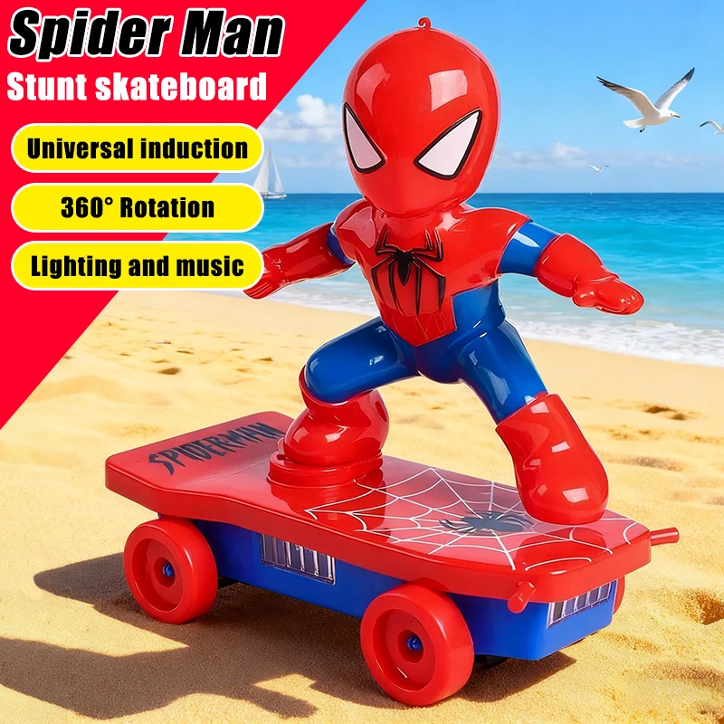 Spiderman Skateboard Speelgoed Elektrische Scooter Geluid Licht Speelgoed Super Cool Auto Stunt Flip Speelgoed Verjaardagscadeau Kerstcadeau
