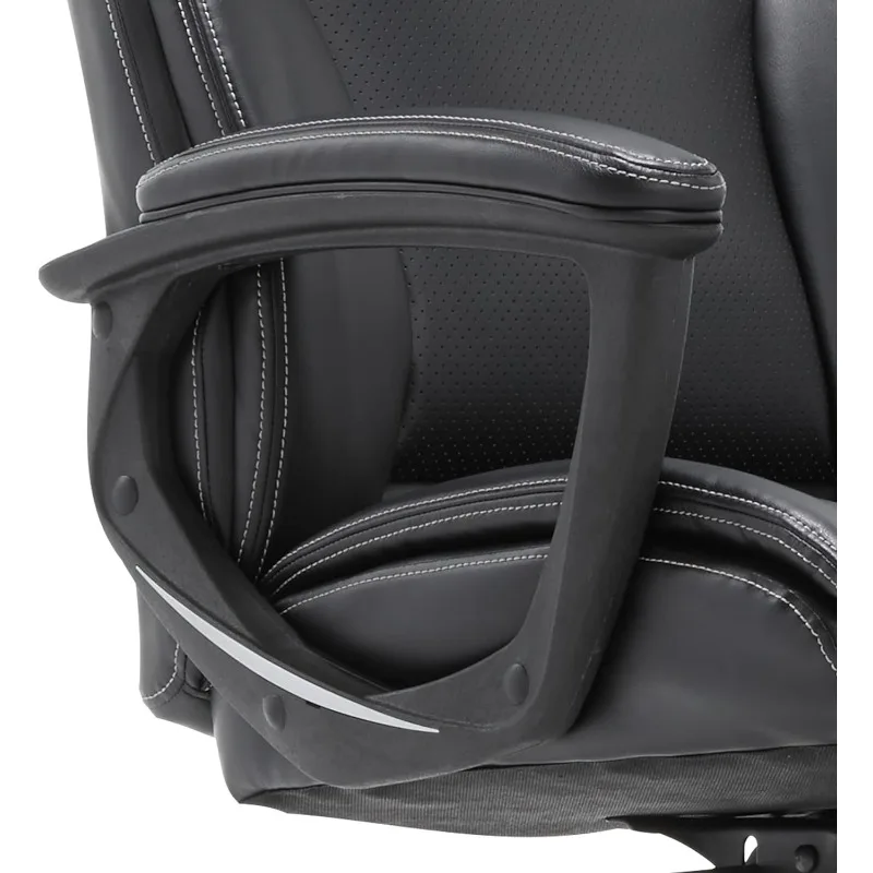 Office chair with lumbar support, ergonomic upholstered swivel chair, game-friendly design, bonded leather