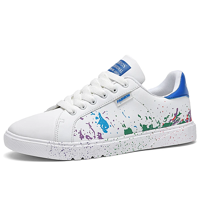 

Street Graffiti Skateboard Shoes Men Women Classic White Print Men's Skate Shoes Fashion Casual Lightweight Women's Sports Shoes