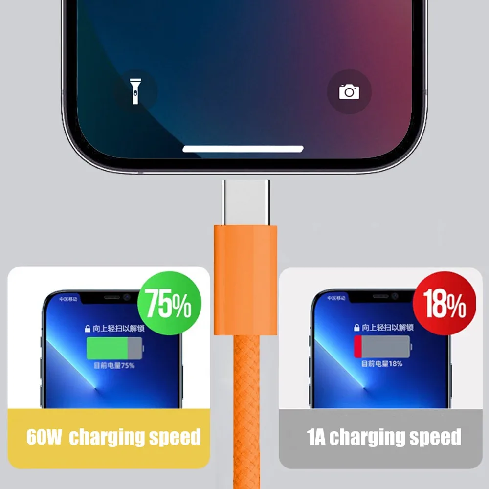 1/2/3 متر 60 واط كابل شحن سريع كابل نقل بيانات نوع C إلى Type-C آيفون 17 برو ماكس USBC إلى C سلك كابل الحبل آيفون 15 16 17 #3