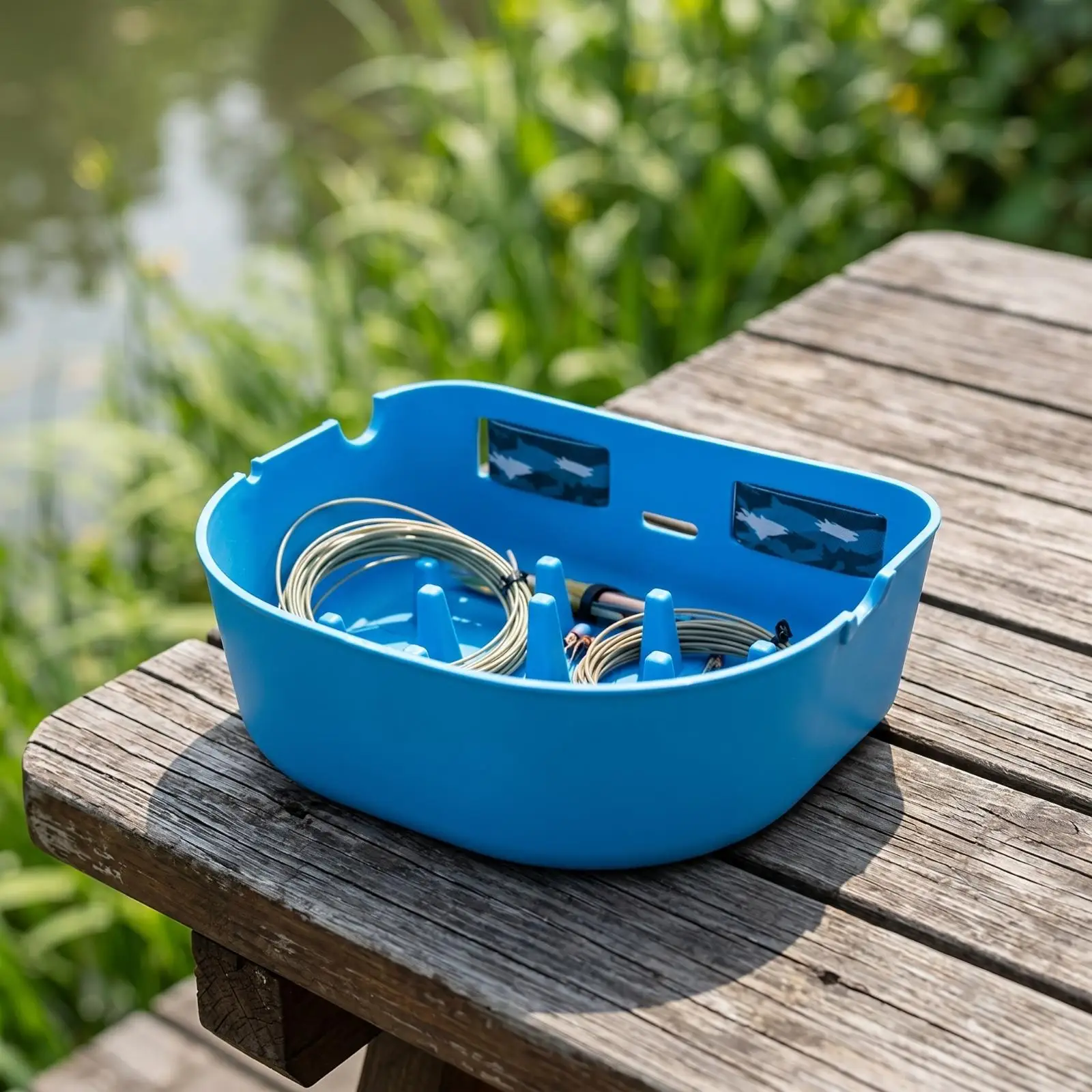 Fly Fishing Line Basket with Belt Adjustable Strap Anti Tangle Organizer for Mobile Angling Trips