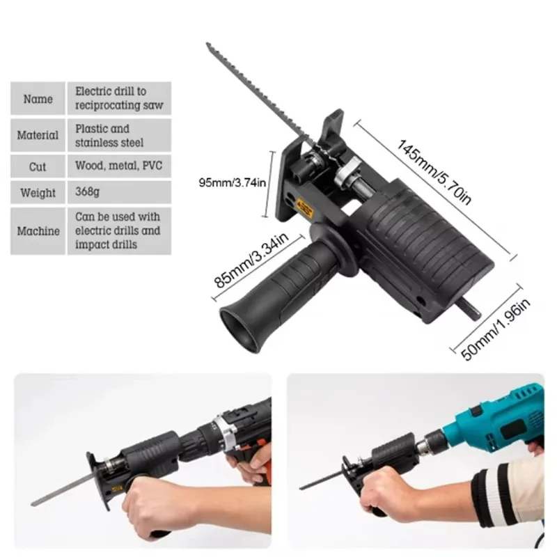 Multifunctional Portable Reciprocating Electric Saw Adapter Electric Drill Modified Tool Attachment for Cutting Use