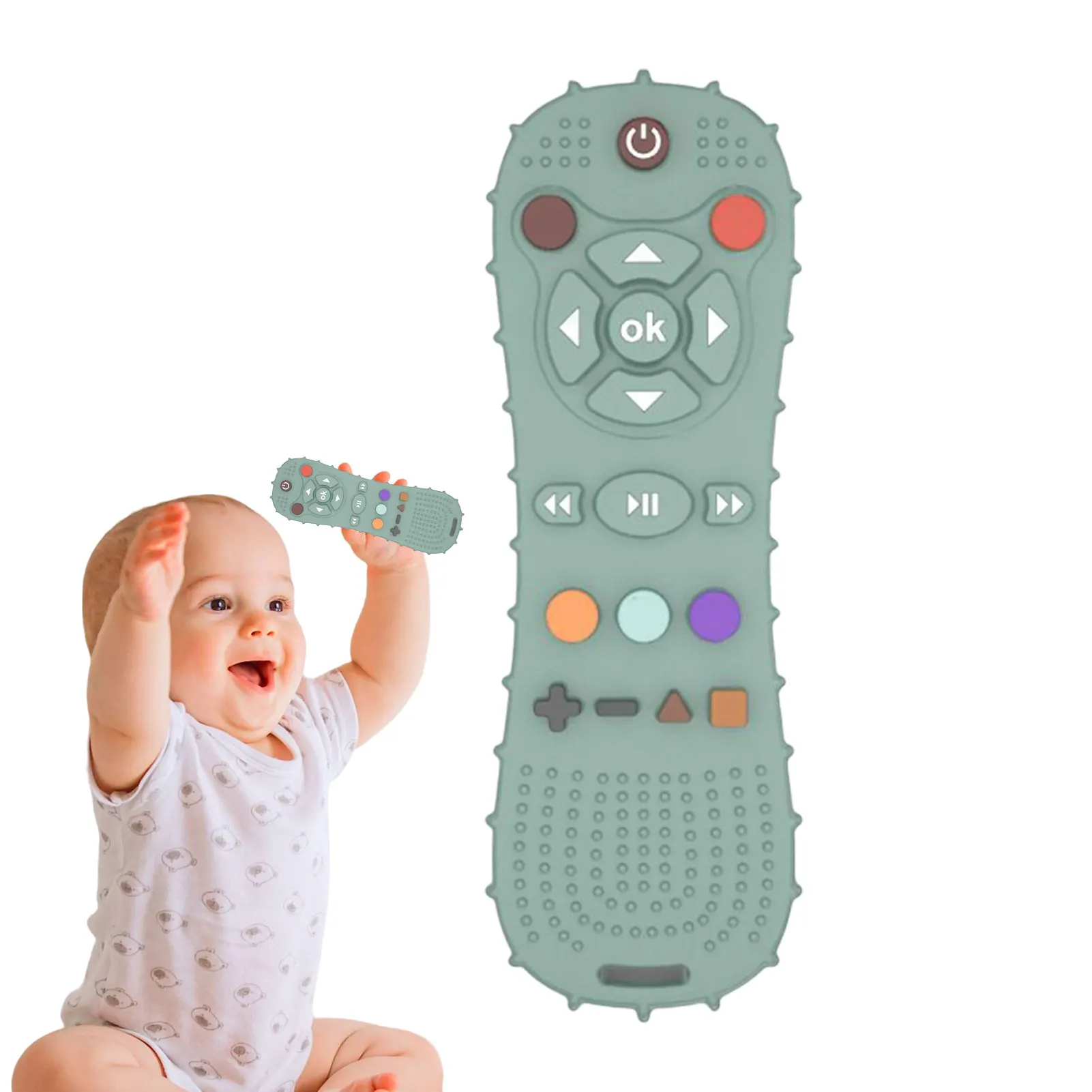 Silicone Remote Shape Teether For Baby Teether Toy For Babies 6-12 Months Baby Teething Toys Kids Play Toy Soft-Textured Teether