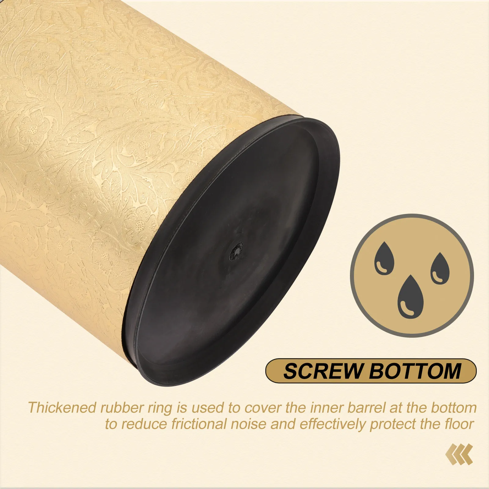 

Double Layer Waste Container Trash Can for Home Office Kitchen Bathroom Use Thickened Non-Slip Base Fireproof