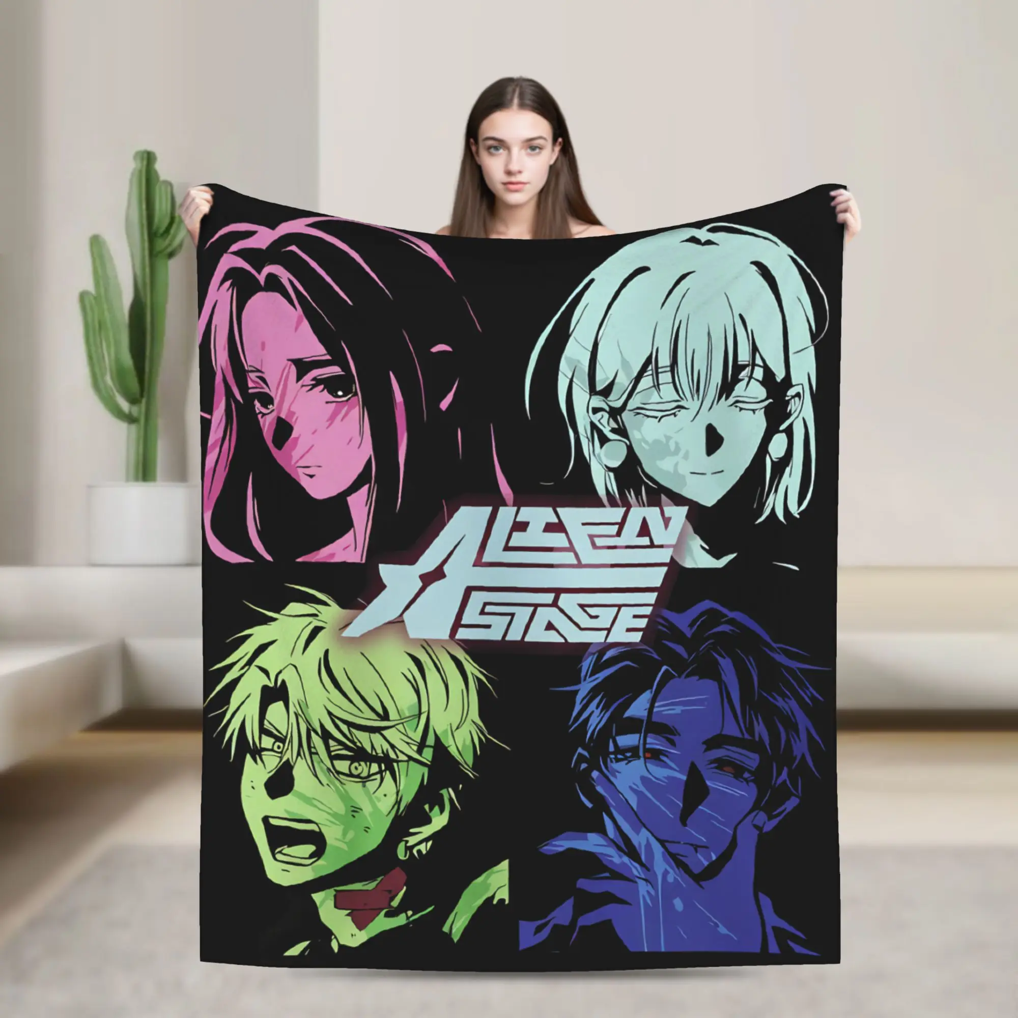 Alien Stage Sua Mizi Ivan Till Anime Blanket  Fuzzy Funny Warm Throw Blankets for Bedding Lounge  Winter,