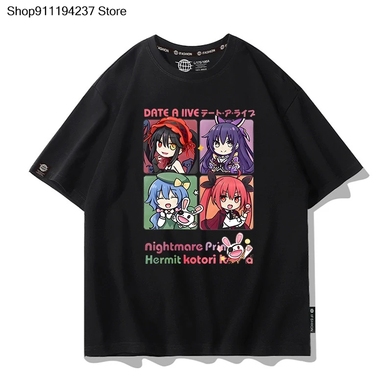 Anime Date A Live Tshirt Summer Men Women High Quality Cotton Short Sleeve T Shirt Harajuku Tops Graphics Tee Clothes