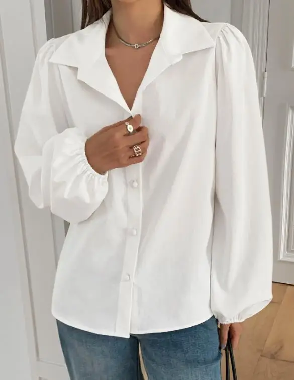 

2025 Autumn/Winter New Women's Fashion Leisure Vacation Button Long Sleeve Shirt Top Women's Wear