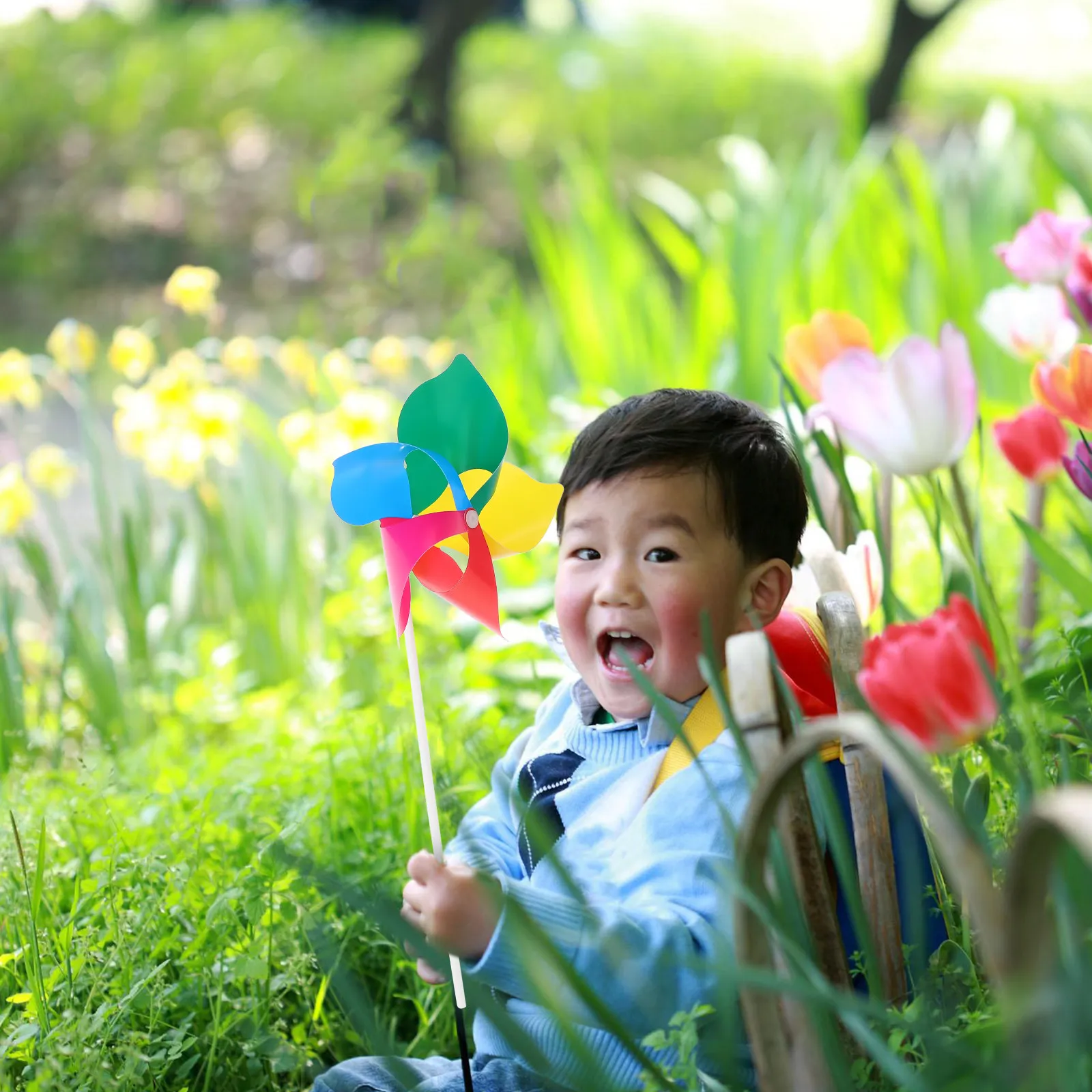 

10Pcs Colorful Windmill Garden Pinwheels Decorative Rainbow Pinwheels Outdoor Lawn Party Decor Kids Accessory Fun Handheld