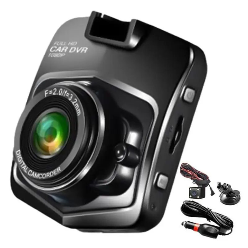 

Car DVR Dash Camera Night Vision 1080P Driving Recorder Suction Cup 2-lens Auto Dash Front Camera With 170 Degree Wide Angle