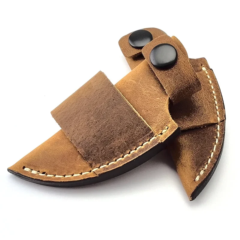 TOP 1 Piece Suede Bird-shaped Small Straight Knife Sheath, Crazy Horse Leather Portable Outdoor Storage Sheath