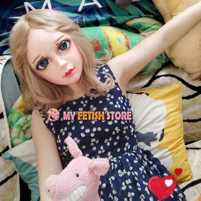 (Xian-2)Female Sweet Girl Resin Half Head Kigurumi BJD Eyes Crossdress Cosplay Japanese Anime Role Lolita Mask With Eyes And Wig