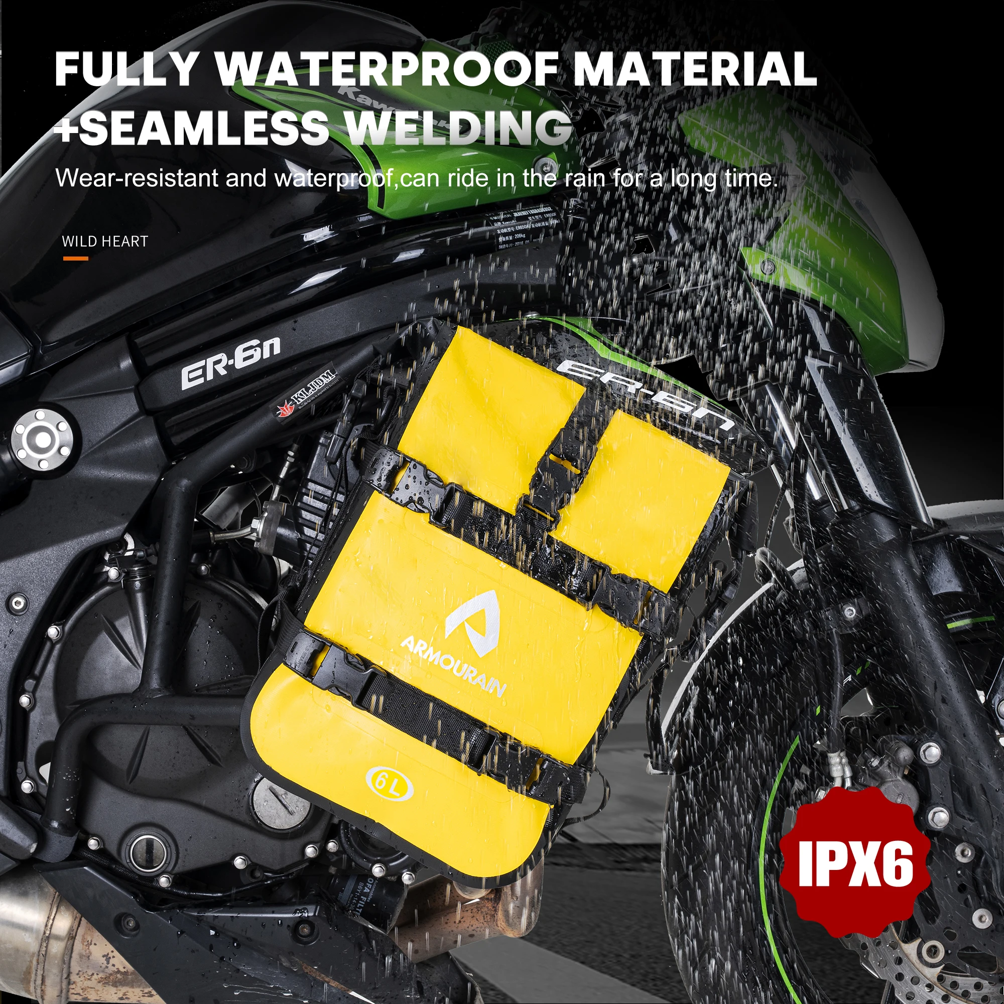 

Motorcycle Bumpers Bag Waterproof 6L Motor Crash Bar Bag with Shoulder Strap Motorcycles Side Frame Bag Riding Tools Accessories