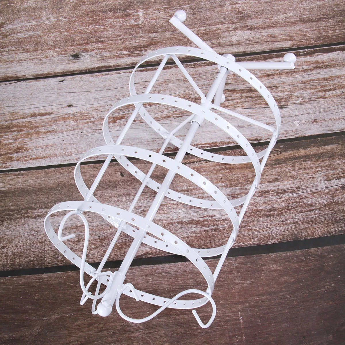 4-Tier Jewelry Earring Display Stand With 144 Holes Rotating Holder For Earrings Rack Size M White