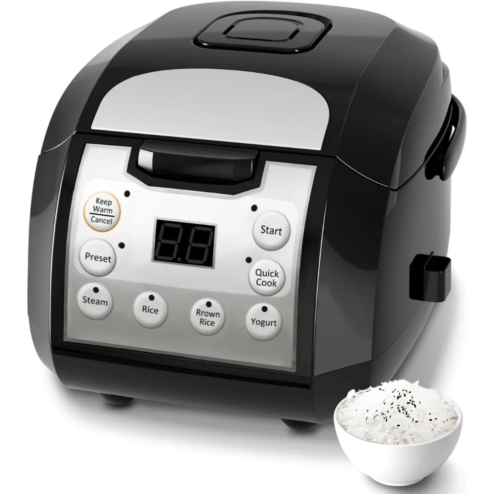 HAOYUNMA Rice Cooker 6 Cup, Stainless Steel Inner Pot, Professional 6 Cup Uncooked Rice Maker with Steamer Basket Steame