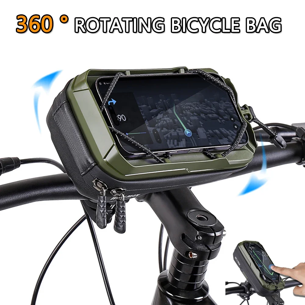 Hard Shell Stereoscopic Bike Bag 0.6L Capacity Quick Release Bracket Bicycle Upper Tube Bag Rain Proof Mountain Cycling Bag