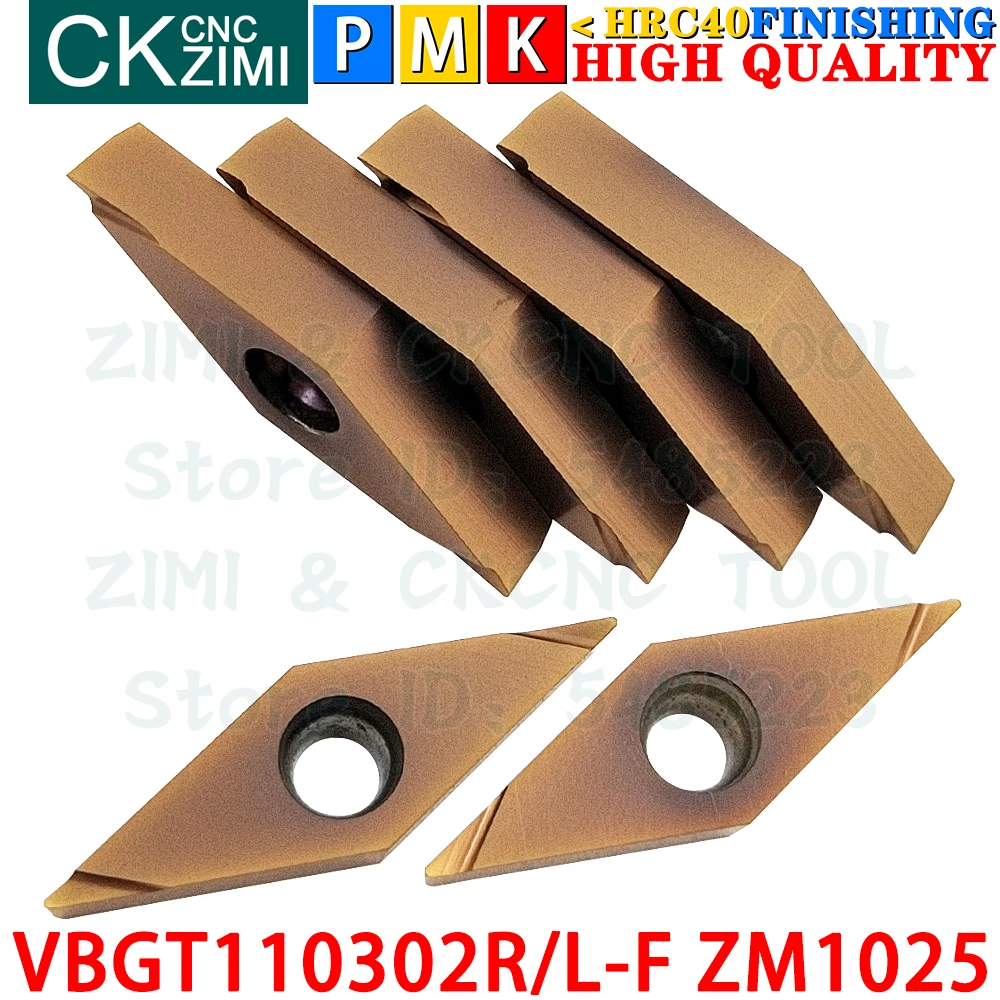 VBGT110302R-F VBGT110302L-F ZM1025 Carbide Inserts Finishing External Turning Inserts Tool VBGT CNC Grooving Metal Cutting Tools