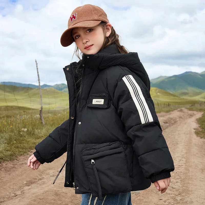 OLEKID 2025 Winter Down Jacket For Teen Girls Hooded Warm Girl Down Jacket 5-12 Years Kids Girl Parka Children Outerwear Coat