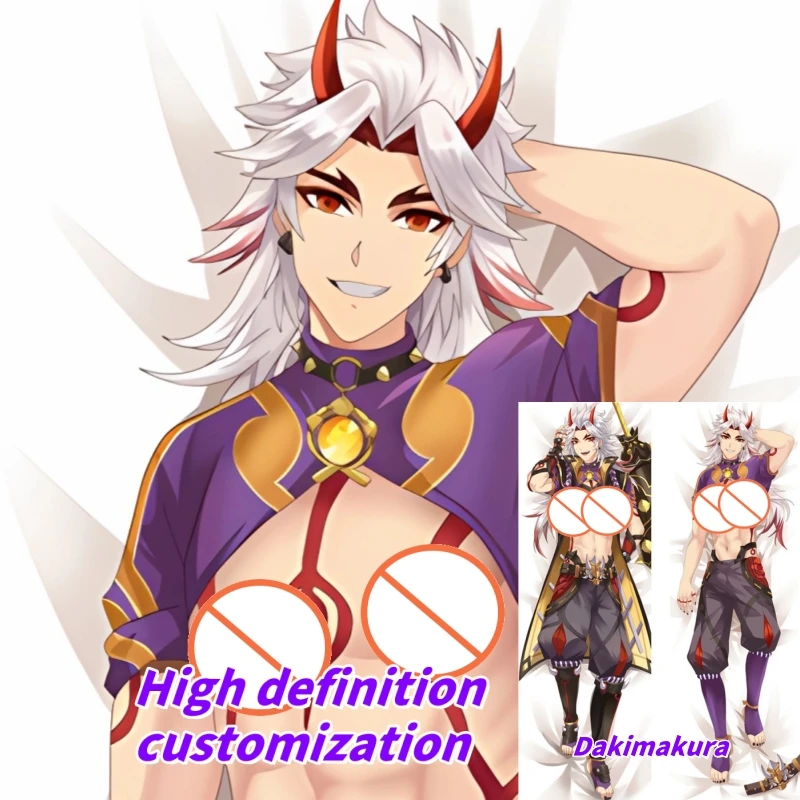 

Dakimakura Anime Genshin Impact Arataki Itto Double-sided Print Of Life-size Body Pillowcase Gifts Can be Customized
