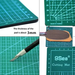 Colored Table Tennis Rubber Professional Cutting Board,Aluminium Alloy Cutting Knife and Blades Table Tennis Racket DIY Tool Kit