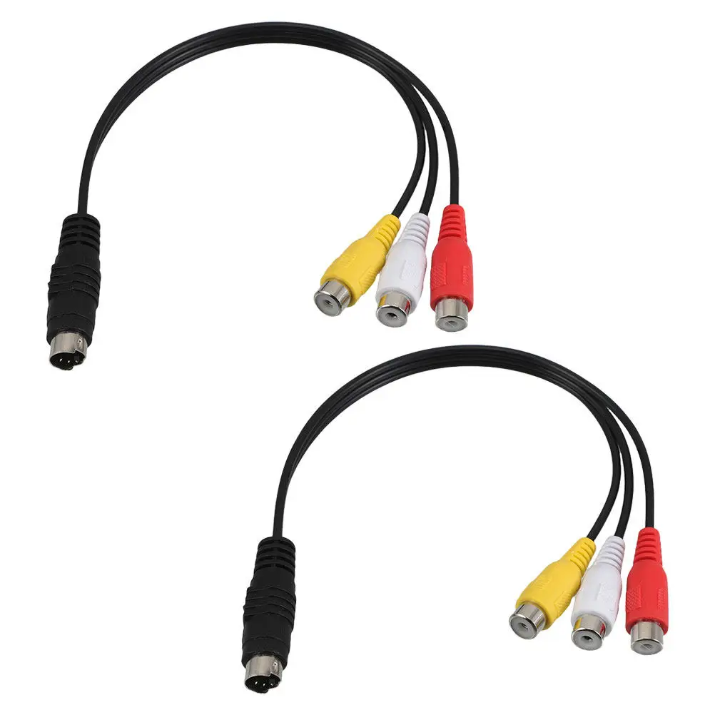 2Pcs Audio Cords For Student Composite Video Adapter Cable 4- -video Input 3- Output Legacy Devices Vcr Dvr