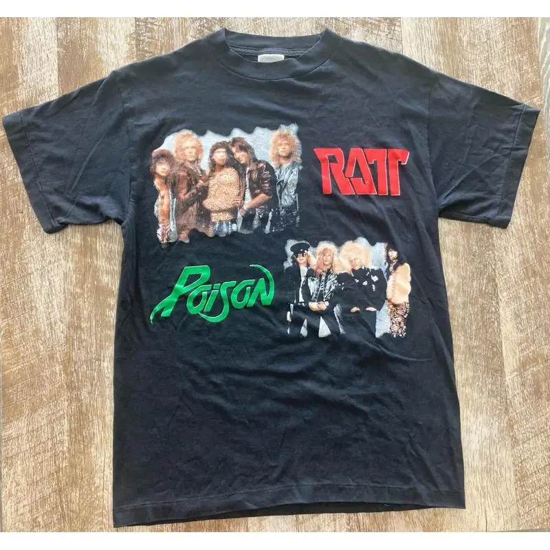 Vintage raro 90s Ratt Poison gran blanco 1999 Tour Band camiseta