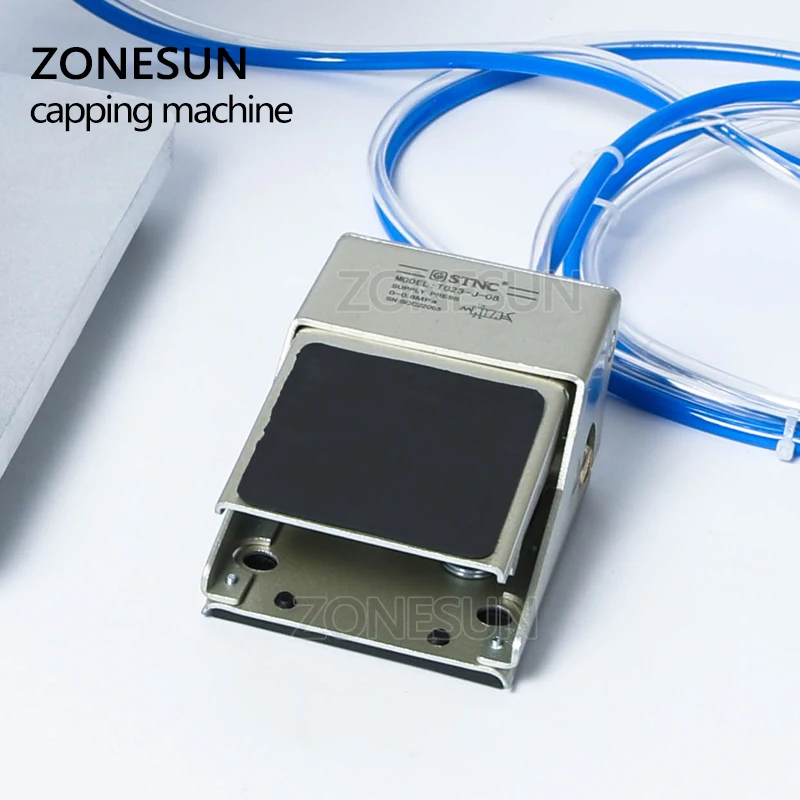 ZONESUN Pneumatic Capping Machine Liquid Solution Bottle Aluminum Metal Plastic Vial Capper Crimper