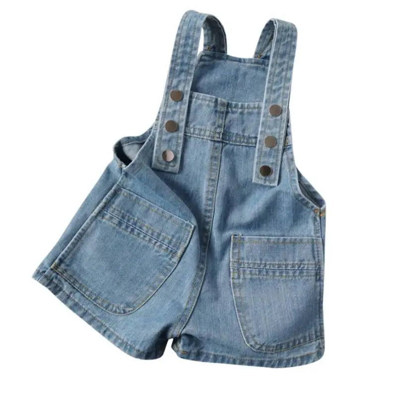 2023 SPRING Summer US Style Girl Jumpsuit Cute Sweet Fashion Washed Jeans Denim Romper Jumpsuits Straps Short Pants Cowboy Blue