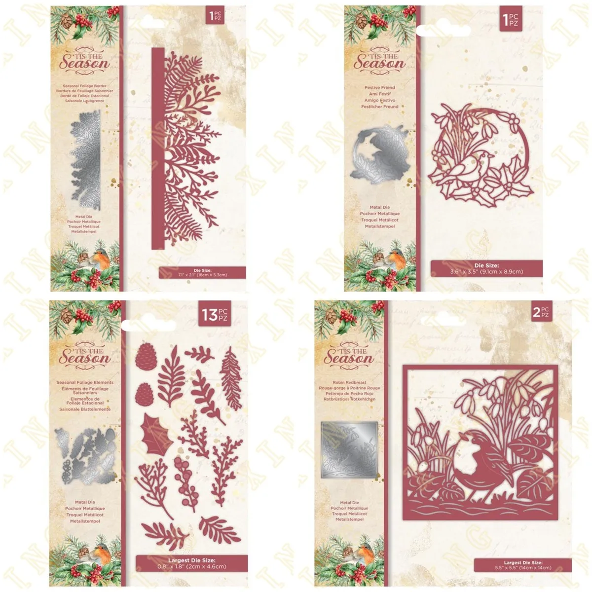 Metal Cutting Dies Scrapbook Diary Decoration Stencil Embossing Template Diy Greeting Card Handmade New Foliage Robin Redbreast