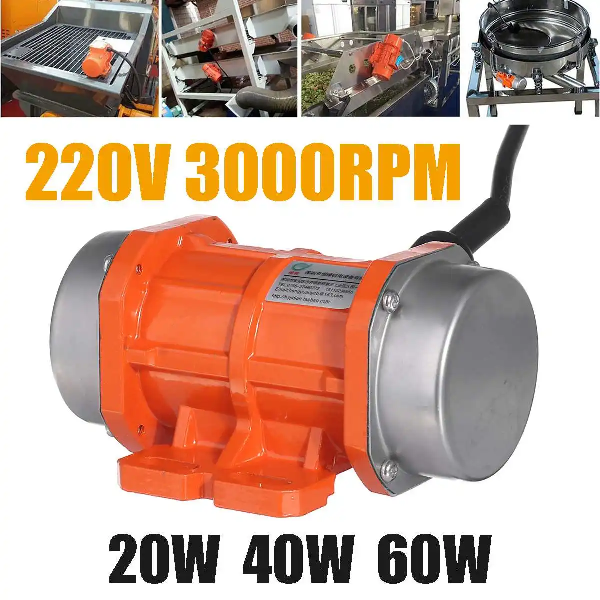 

Concrete Vibrator Motor 20/40/60W 220V Aluminum AC Electric Vibrating Vibration Motor Feeding Shotcrete Washing Machine